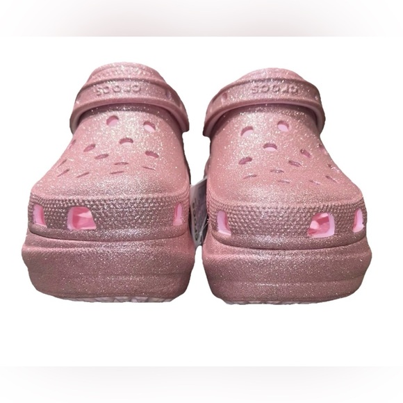 CROCS Pink Milk Glitter Bae Platform Clogs - Picture 7 of 9